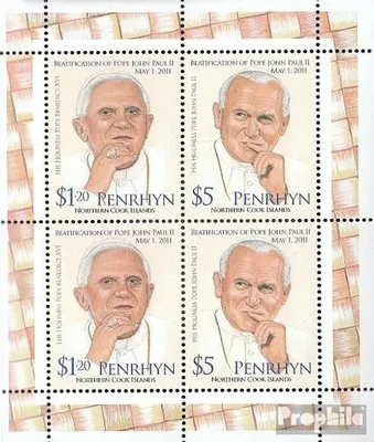 Produktbild von Briefmarken Penrhyn 2012 Mi 668-669 Kleinbogen (kompl.Ausg.) postfrisch Papst Johannes Paul II.