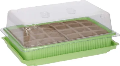 Produktbild von Anzuchttöpfe zum Anpflanzen von Saat, Ziehen von Setzlingen, transparente Abdeckung, mit Wasserabfluss und Bewässerungsschale