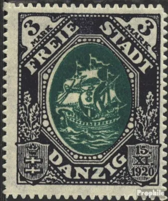 Produktbild von Briefmarken Danzig 1921 Mi 60 mit Durchstich, Zähnung evtl. fehlerhaft mit Falz Handelskogge
