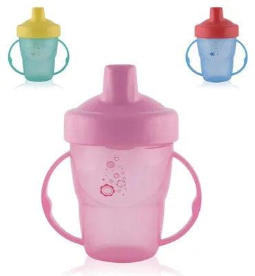 Immagine prodotto di Tazza Baby Care 210 ml, tazza per bere, bocchino duro, manici rosa