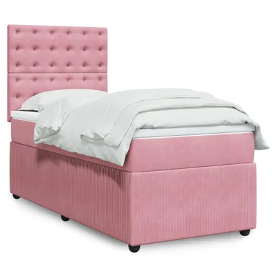 Produktbild von vidaXL Boxspringbett mit Matratze Rosa 90x200 cm Samt