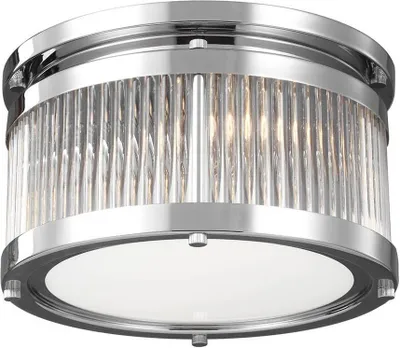 Zdjęcie produktu dla Plafon okrągły Paulson chromowany biały-przezroczysty 3xG9x10W metal wym:15,9x27,9x27,9cm IP44 Feiss