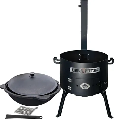 Produktbild von Utschak Asamat Ø50 cm mit Kazan 22L aus Gusseisen und Zubehör