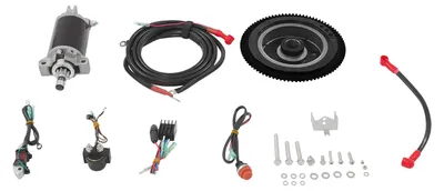 Produktbild von E-Start Kit Außenborder - Startmotor Set 2-Takt 40 PS - Mit Schwungrad und Zündschalter - Nachrüstsatz Bootsmotor - 2-Stroke 40PS