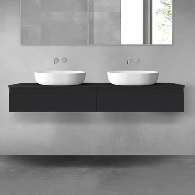 Productafbeelding van OLTENS Vernal badkamermeubelset, 3-delig, bestaande uit 2 onderkasten met lades en een consoleblad van 160 x 25,2 cm