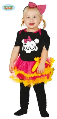 Produktbild von Baby-Skelett-Kostüm für Mädchen, Gr. 86-104, Größe:98/104