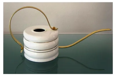 Produktbild von Gießkanne aus Messing, 1,2 L, weiß lackiert, hochwertige Qualität