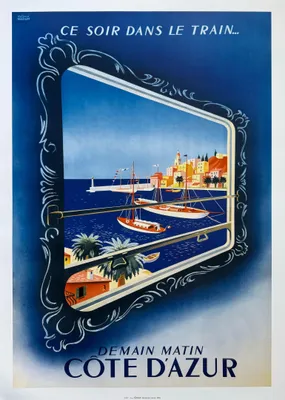 Productafbeelding van Côte d'Azur - Morgenochtend / Rolland HUGON - 50x70 cm - Poster