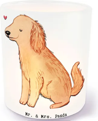 Produktbild von Mr. & Mrs. Panda Kerzenglas Cocker Spaniel Lebensretter - Transparent - Geschenk, Windlicht Glas, Outdoor, Garten, Kerzenhalter, Deko, Englische Cockerspaniel