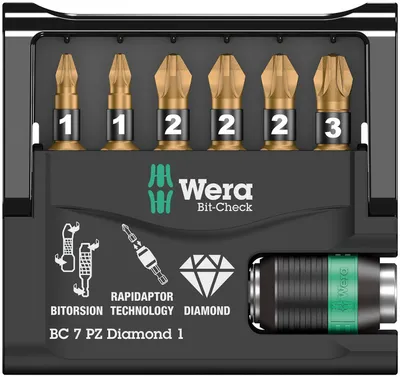 Zdjęcie produktu dla Wera 05073534001, 7 szt., Pozidriv, PZ 1, PZ 2, PZ 3, 150 mm, 13 mm, 130 mm