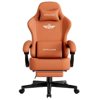 Produktbild von GTPLAYER Gaming Stuhl Ergonomischer Gaming Sessel Schreibtischstuhl Bürostuhl mit Stoffoberfläche Federsitzkissen, Verbindungsarmlehnen, mit Fußstütze
