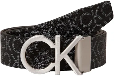 Produktbild von Calvin Klein Herren Gürtel New Mono Belt 3,5 cm Kunstleder, Schwarz (Black Monogram), 115 cm