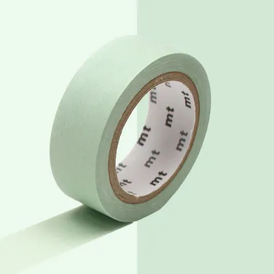 Image de Ruban adhésif décoratif uni couleur pastel - Vert - 1,5 cm x 7 m