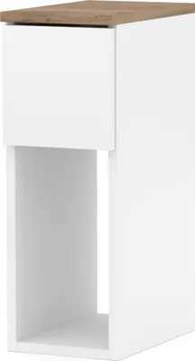 Image de Table de nuit 20x55x30cm - Table de nuit pour chambre à coucher - Commode de nuit avec tiroirs - Table d'appoint - Table de nuit pour chambre à coucher Plateau en chêne blanc