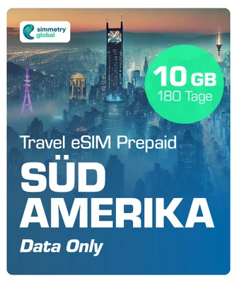 Produktbild von Simmetry Travel eSIM Südamerika Prepaid Simkarte 4G/5G