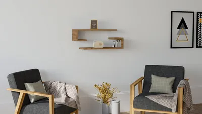 Image de Skye Decor, Eldo - Walnut, étagère murale, noyer, PANNEAUX DE PARTICULES 100 % MÉLAMINÉS, 60 x 19,6 x 15 cm