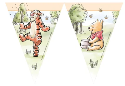 Produktbild von Wimpelkette aus Papier Winnie Puuh Loves Nature