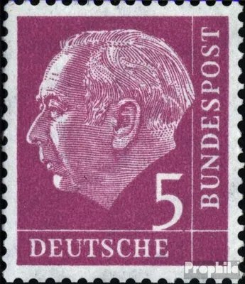 Produktbild von Briefmarken BRD (BR.Deutschland) 1954 Mi 179x w R mit Zählnummer glatte Gummierung postfrisch Heuss