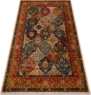 Produktbild von Wollteppich POLONIA Azer Rahmen orientalisch rot Mehrfarben 235x350 cm