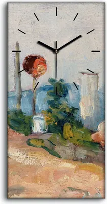 Produktbild von Küchenuhr Bürouhr Leinwand Uhr Geräuschlos Kunstdruck 30x60 Eisenbahnkürzung - schwarze Hände