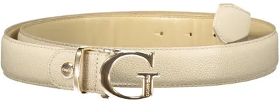 Produktbild von Eleganter Damengürtel Beige mit Metallschnalle und Logo-Design
