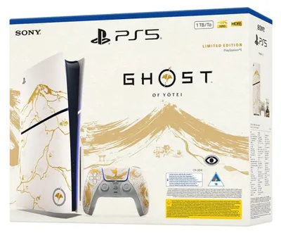 Produktbild von Sony Interactive Entertainment Playstation 5 Slim Ghost of Yotei Bundle, PlayStation 5, Schwarz, Weiß, 16384 MB, GDDR6, 448 GB/s, AMD