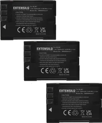 Produktbild von EXTENSILO 3x Akku kompatibel mit Olympus E-30, E-300, E-330, E-510, E-1, E-3, E-500, E-520 Kamera (1900 mAh, 7,4 V, Li-Ion)