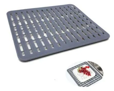 Obrázek produktu pro 32,5 x 28,7 x 1,1 cm, šedá - Silikonová podložka pod dřez nebo ochrana dřezu - malá velikost
