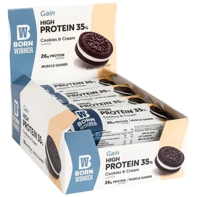 Produktbild von Born Winner | Gain 35% High Protein Bar Biscuits with cream