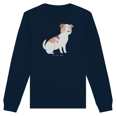 Produktbild von Mr. & Mrs. Panda Baumwoll Pullover Jack Russell Terrier Moment Größe S - French Navy - Geschenk, Pulli, Sweater, Sweatshirt, Rundhals