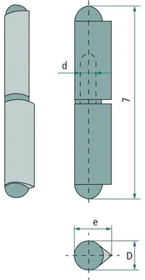 Obrázok produktu pre Bočný pánt s valčekom na zváranie 100 x 16 mm