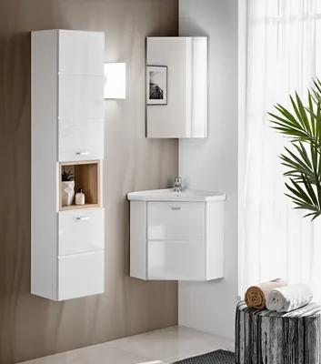Image de 3-tlg. Waschplatz Badmöbel Badezimmer Set Waschtisch Waschbecken Schubladen