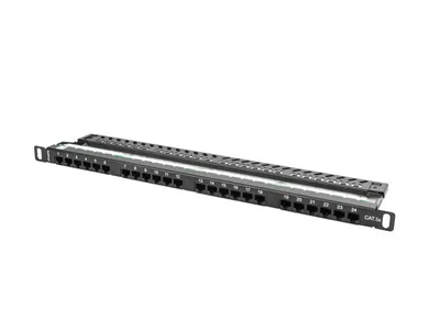Produktbild von Lanberg PPU5-0024-B, RJ-45, Cat5, Cat5e, Schwarz, Metall, Rackeinbau, 0.5U