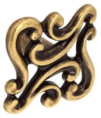 Obrázek produktu pro Zamacová úchytka na nábytek, průměr 38 mm x 23 mm, styl "Florence" (antický vzhled)