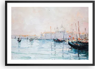 Produktbild von Gerahmtes Poster - Schwarzer Rahmen - Venedig Basilika - 70x50 cm - Wand Bild - Wanddeko - Wandbilder - Kunstposter - Wandposter - Bilderrahmen - Bilder - Kunstdruck - Wandbild - P2BAA70x50-3662
