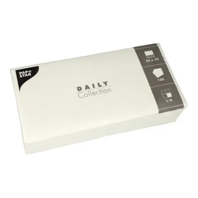 Produktbild von Servietten "DAILY Collection" 1/4-Falz 32 cm x 32 cm weiss