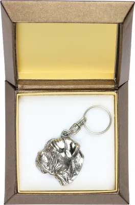 Image de Bulmastif - Pendentif argenté avec chien dans une boîte décorative, décoration pour sac à main, pendentif pour sac à dos de la marque Art-Dog