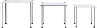Produktbild von vidaXL Satztische 3-tlg. Transparent Hartglas