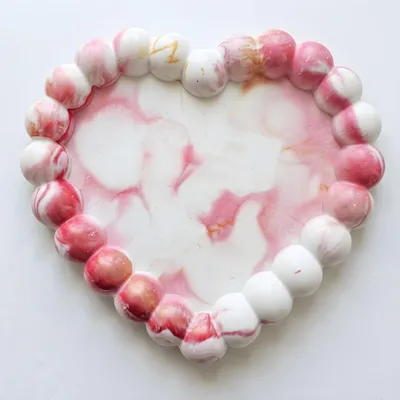 Immagine prodotto di Vassoio a cuore Cuore di Perle bianco, rosa e oro KP41902