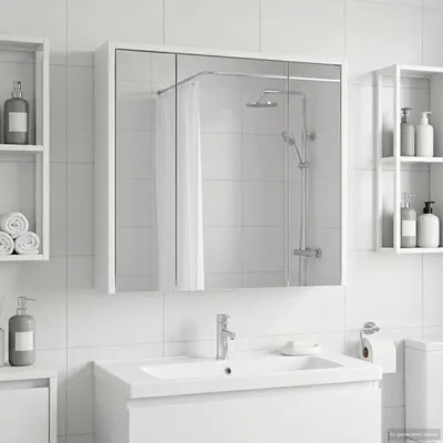 Immagine prodotto di Armadietto a specchio per bagno vidaXL, bianco, 63,5 x 16 x 62,5 cm, materiale derivato dal legno