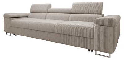 Produktbild von MIRJAN24 Schlafsofa Torezio 3 Bis Cord, Couch mit Einstellbare Kopfstützen, 3-Sitzer mit Schlaffunktion, Wohnzimmer, 263x102x70-90 cm (Farbe: Poso 03)