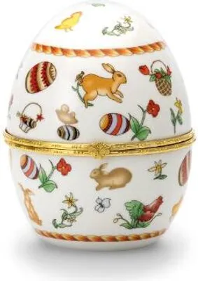 Produktbild von Porzellan-Ei Hasen H 12,0 cm D 10,0 cm Porzellan / vergoldet