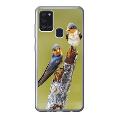 Produktbild von MuchoWow® Handyhülle Schutzhülle Hülle für Samsung Galaxy A21s Vögel - Zweig - Porträt Silikon Softcase Handy Hülle - Hartschale
