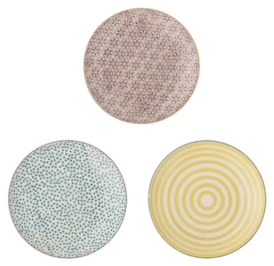 Produktbild von BLOOMINGVILLE | Patrizia Teller, Bunt, Steingut | D16xH2,5 cm, Set of 3 | 82069532