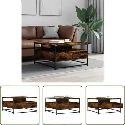 Produktbild von The Living Store Couchtisch Räuchereiche 80x80x45 cm Holzwerkstoff