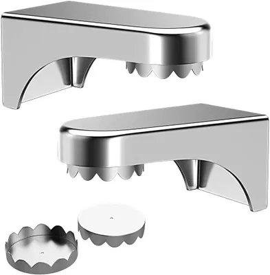 Produktbild von Set mit 2 magnetischen Seifenschalen zur Wandmontage – kein Bohren erforderlich, glatte Oberflächen, silberfarben, für Bad/Küche