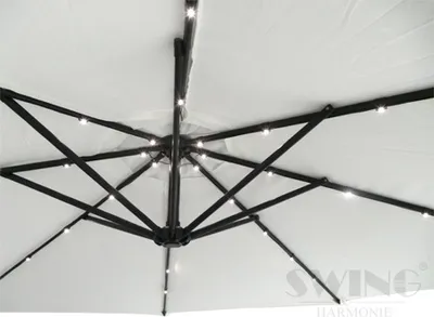 Produktbild von Luxus Sonnenschirm mit LED Beleuchtung Ampelschirm 350 cm Garten Schirm Pavillon - braun