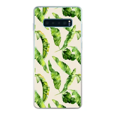 Produktbild von MuchoWow® Handyhülle Schutzhülle Hülle für Samsung Galaxy S10 Plus Blatt - Tropisch - Muster Silikon Softcase Handy Hülle - Schutzhülle