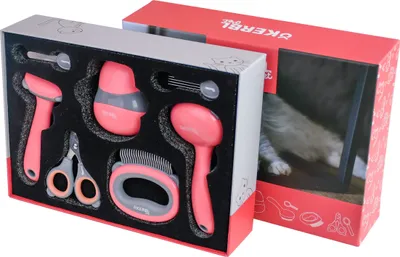 Produktbild von KERBL 7-in-1-Pflegeset für Katzen, rosa