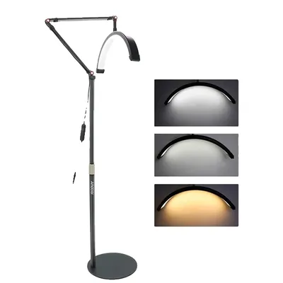 Produktbild von Boden-LED-Videoleuchte, einstellbare Farbtemperatur, flexible Rotation, HD-M2X Schwarz, EU-a